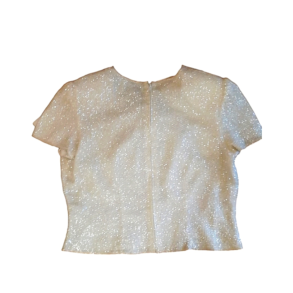 NWT Adrianna Papell Evening Sequin Silk Top - Picture 2 of 8